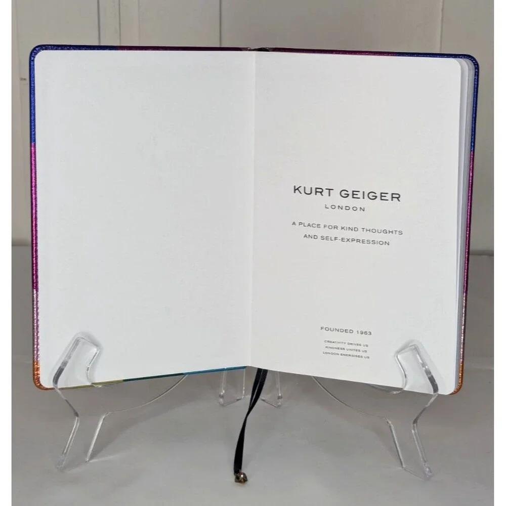 Kurt Geiger Notebook - Metallic Rainbow, Lined, Designer, NWT